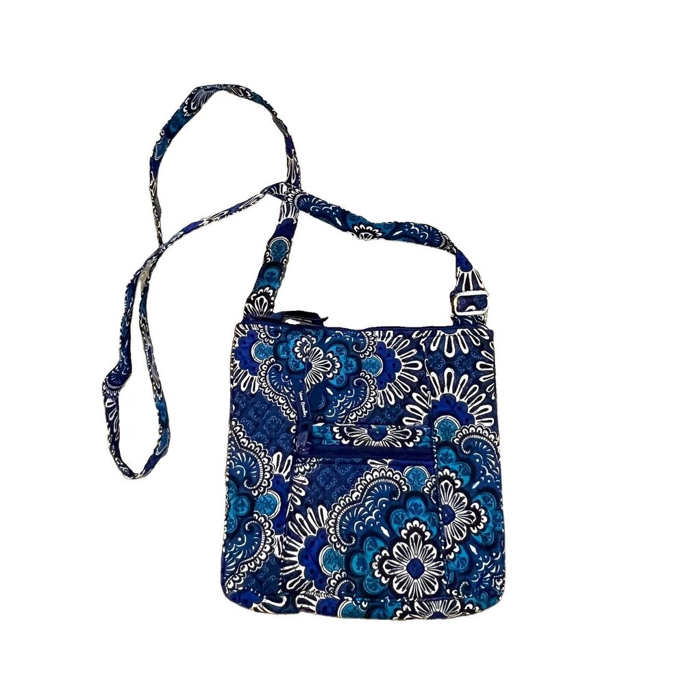 Vera Bradley Essential Crossbody Hipster Bag Tapestry BLUE Medallion Floral